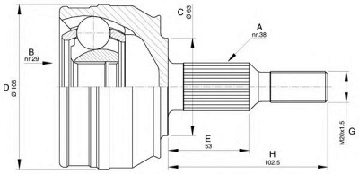 OPEN PARTS cvj557910 -  Шарнирный комплект, приводной вал